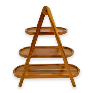 Shangrun Cake Stand Holder Display Cheese Plate Board Charcuterie Boards Tiered Wood Serving Platters Vintage Wood Fruit Tray