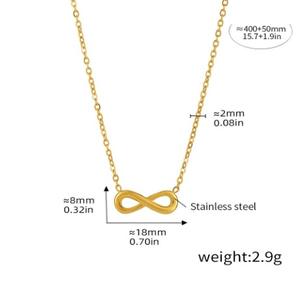 Moda in acciaio inox 18K placcato oro geometrico simbolo <span class=keywords><strong>infinito</strong></span> <span class=keywords><strong>collana</strong></span> pendente san valentino gioielli regalo per le donne - Product Image 3