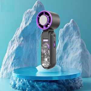 Ventilador de Mano Plegable con Pantalla Digital, Refrigeración por Hielo, Recargable por USB, de Alta Velocidad, para el Verano, Mini Ventilador Portátil para Exteriores - Product Image 2