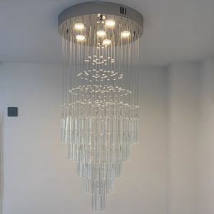 فيلا علوي دوبلكس أوربي حديث ثريا كبيرة الدرج كريستال قلادة طويلة لفندق فيلا مشروع تركيب المنزل - Product Image 3