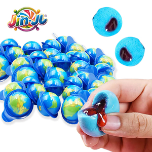 चीन कैंडी निर्माता थोक जेली फ़ज, रस सामग्री 50%, पृथ्वी आकार पोपिंग सैंडविच फ़ज, फल स्वाद, हलाल - Product Image 4