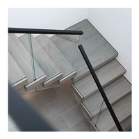 Escalier Flottant Moderne en Acier et Bois, Marches Personnalisables, Garde-Corps en Verre, Sûr, Durable, Écologique, pour Appartement Intérieur