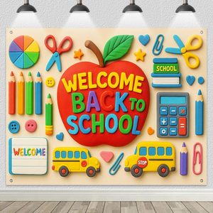 Fondo fotográfico para el regreso a la escuela, guirnalda con alfabeto, suministros escolares, fondo para fotografía de pared ABC, decoración de pancarta para fiesta, personalizable - Product Image 5