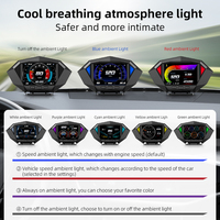 P1 pengukur kecepatan mobil Digital, Diagnosis ECU Monitor elektronik pengukur kecepatan otomatis GPS komputer mobil Digital OBD2 tampilan HUD