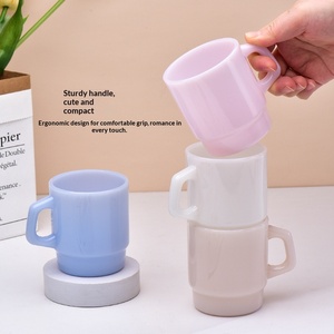 Tasse à thé en verre opaque couleur jade, tasse à café en verre borosilicate <span class=keywords><strong>de</strong></span> haute qualité avec poignée - Product Image 4