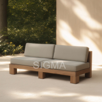 Ensembles de meubles de jardin SIGMA, meubles d'extérieur, ensemble de canapés en teck, chaise longue de patio, table, chaise, lit de soleil, canapé Villa Bali, bois naturel