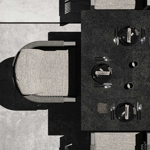 Ensemble de salle à manger moderne en teck pour l'extérieur avec cordage, comprenant une table et des chaises pour jardin ou mobilier de sous-sol - Product Image 5