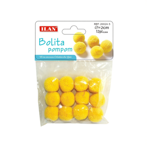Ilan Bolita Pompom 2.0 Cm Yellow <b>Wool</b> <b>Craft</b> Decorations - Product Image 2