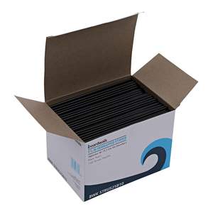 Pajitas para batir de un solo tubo sin envolver Boardwalk STRU525B10, 5 1/4 pulgadas, negras, paquete de 1000 (caja de 10) - Product Image 3