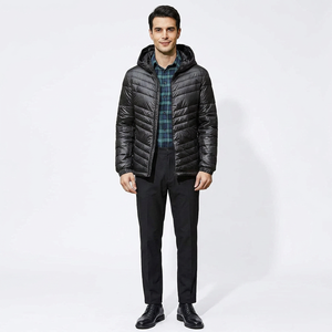 Nueva Chaqueta Acolchada Brillante Negra para Hombre 2026, Chaquetas de Burbujas al por Mayor para Invierno, Estilo Casual Tejido para Hombre - Product Image 1