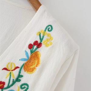 ชุดเดรสผ้าฝ้ายลำลองแบบใหม่ แขนยาว ปักลาย - Product Image 3