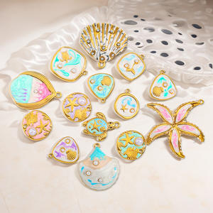 Degradado Marino Dorado | |   Dijes de Acero Inoxidable con Baño de Oro de 18k y <span class=keywords><strong>Esmalte</strong></span> para la Fabricación de Joyería DIY | |   Impermeable e Hipoalergénico - Product Image 2