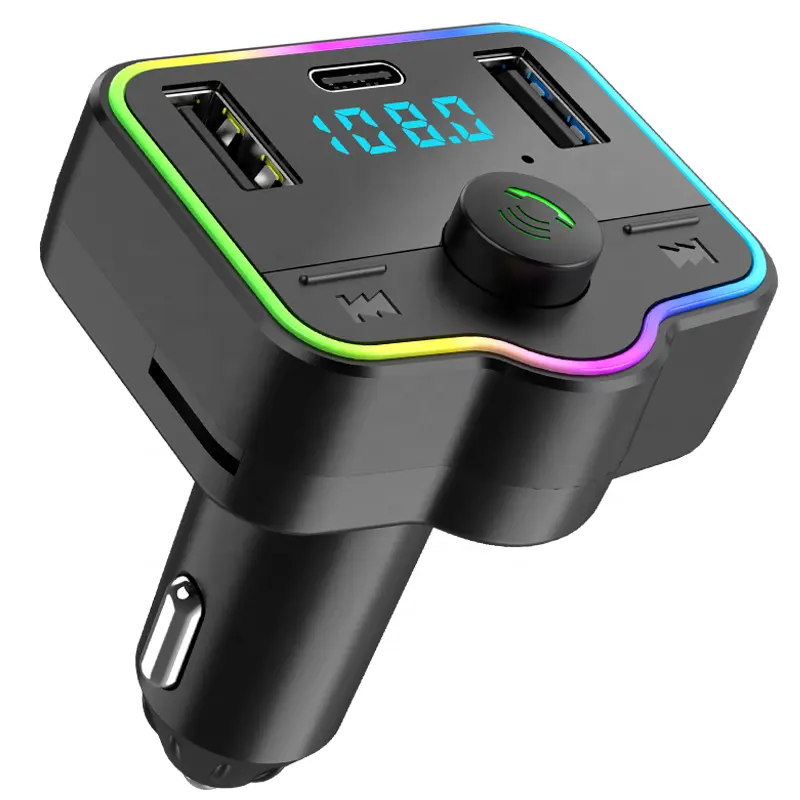 PD QC Dual USB C 3.1A Wireless handsfree Audio Car Mp3 Player car Kit Fast Charger Bluetooth Fm transmitter modulator for Car