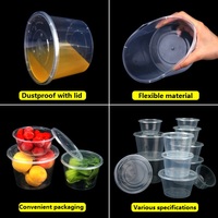 Wegwerp Ronde Vorm Doorzichtige Deli Containers Milieuvriendelijke Transparante Plastic Kom 250Ml Wegwerp Doorzichtige Fruitschalen Met Deksel
