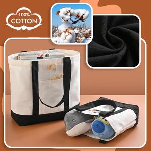 Custom logo Canvas Tote Bag, Daily Use Eco Friendly, Colorful Cotton Market Bag, Durable Shopping Canvas Bag with Wide Handle - Product Image 5