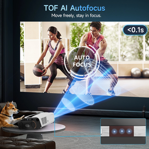 โปรเจคเตอร์ EU 4K Smart Google TV ความสว่าง 1850ANSI ลูเมนส์ สำหรับโฮมซีเนม่า, เล่นเกมและดูหนัง 120Hz, ควบคุมด้วยเสียง, HDR10, พกพาสะดวกสำหรับใช้งานนอกบ้าน - Product Image 4