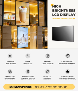 Écran d'affichage numérique double face pour vitrine, idéal pour la publicité en bâtiment, bureau, magasin, entreprise – Panneau suspendu - Product Image 2