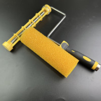 Rouleau applicateur de peinture décorative en mousse polyester jaune à double bande pour outils manuels