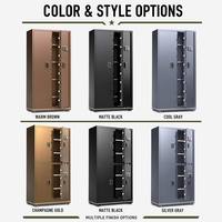 Coffre-fort en acier à double porte OEM avec serrure à empreintes digitales, plusieurs options de couleurs, étagères réglables et design d'armoire personnalisé