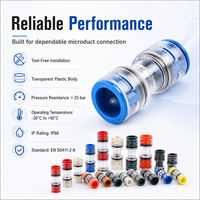 Conector Recto de Microducto FTTH FTTx, Acoplador de Empuje Rápido para Accesorios de Tubería de Ducto de Telecomunicaciones de Fibra Óptica