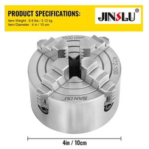 K72-100 4 "đảo ngược hàm độc lập Chuck Lathe Chuck Scroll Lathe máy công cụ gỗ quay gang - Product Image 6