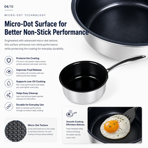 Olla de Acero Inoxidable de 5 Capas con Revestimiento Cerámico KFCC G8 de Alta Gama, Libre de PFAS, Ecológica, con Micro Puntos, para Sopa y Leche - Product Image 3