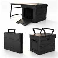 Boîte de rangement pliable imperméable pour le camping et les voyages - Organisateur de coffre de voiture, en plastique, design pliable