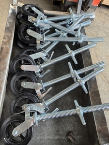 6 inç yüksek vida ayarlanabilir vida kök tesviye iskele kaldırma iskele için fren ile sarhoş tekerlek JACK <span class=keywords><strong>castor</strong></span> - Product Image 5