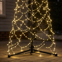Sapin de Noël conique LED de 7 pieds, design conique, décoratif d'extérieur, arbre lumineux sur pied, structure métallique, branchement facile, décor imperméable