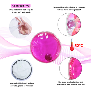 Factory Eco-Friendly Non-Toxic Customizable Logo Reusable 10x10CM Round <b>Heat</b> <b>Pack</b> Magic Gel Pad with CE Certification - Product Image 4
