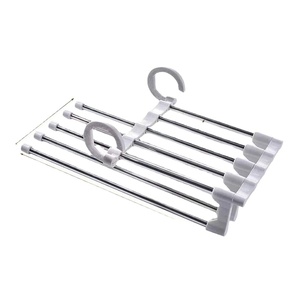 <strong>5</strong> in 1 Stainless Steel Hangers for Clothes Clothes Hanger Multilayer Foldable Hanger - Product Image 1