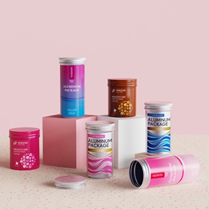 Emballage de produit cosmétique vide, pot <span class=keywords><strong>en</strong></span> <span class=keywords><strong>aluminium</strong></span> 80/100 ml, complément alimentaire <span class=keywords><strong>santé</strong></span>, conception personnalisée, capsule ronde <span class=keywords><strong>en</strong></span> <span class=keywords><strong>aluminium</strong></span> avec couvercle - Product Image 1