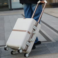 Ensemble de bagages de cabine PC Modern Classic Luxury avec valise légère et étanche à 4 roues silencieuses, serrure incluse