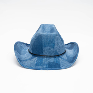 หมวก<span class=keywords><strong>คาวบอย</strong></span>ลายสก็อตสีน้ำเงินย้อนยุคสำหรับทุกเพศ ขายส่ง - สไตล์ตะวันตก คลาสสิก สำหรับฤดูร้อน กิจกรรมกลางแจ้ง สวมใส่สบาย - Product Image 3