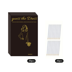 Fun Black Bridal Shower les jeux <span class=keywords><strong>de</strong></span> robe Cartes <span class=keywords><strong>de</strong></span> jeux <span class=keywords><strong>de</strong></span> fête <span class=keywords><strong>de</strong></span> mariage avec des crayons <span class=keywords><strong>de</strong></span> <span class=keywords><strong>croquis</strong></span> blancs pour les invités - Product Image 3