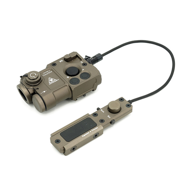 PERT-4 Box Metal Laser Sights Without White Light With IR + Red/Green/Blue Laser Sight With Pressure Switch Combo Tan