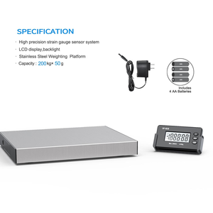 เครื่องชั่งน้ำหนักอิเล็กทรอนิกส์ Veidt รุ่น SF-882 สำหรับชั่งสัมภาระทางไปรษณีย์ รองรับน้ำหนักได้ถึง 200 กก. สีเงิน สำหรับชั่งพัสดุและการขนส่ง - Product Image 3