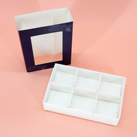 Boîte à pâtisserie en bois biodégradable de qualité alimentaire avec séparateurs pour gâteaux, muffins, mini-pains, chocolats, sushis, sucre, avec couvercle en carton