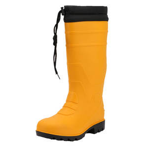 Anti-smashing Custom Unisex Tamp Resistant Yellow PVC GumBoots With Reflective Strip Factory for <strong>Men</strong> - Product Image 5