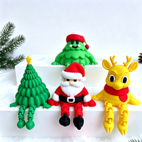 Figurines miniatures de Noël, statues miniatures à thème, ornements imprimés en 3D, petits modèles de personnages mignons