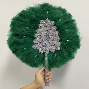 50 pz/Design a ventaglio di <span class=keywords><strong>piume</strong></span> di colore africano Champagne da donna per <span class=keywords><strong>sposa</strong></span> a due lati colore piuma - Product Image 6