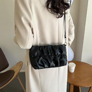 New pleated high-quality Pu leather crossbody bag, cute women's single room bag - Product Image 6