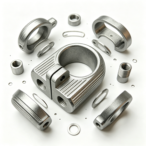 ตัวล็อคท่อแบบบานพับ CNC ผลิตจากสแตนเลส/อะลูมิเนียม พร้อมแหวนล็อคแบบแยกส่วน หลายสีเคลือบอโนไดซ์ พร้อมขายึด - Product Image 4
