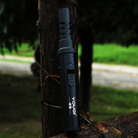 Briquet à gaz butane gonflable avec interrupteur de sécurité réglable pour bougie, camping, barbecue, cuisine, grande flamme