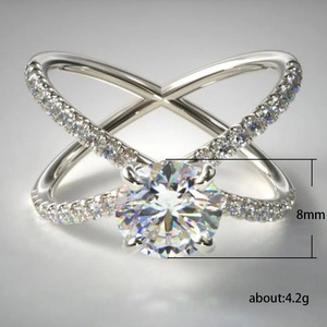 Anello a croce creativo a forma di X per donna, gioiello alla moda per le dita - Product Image 5