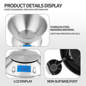 Balança Digital Portátil de 5kg/1g em Aço Inoxidável com Display LCD, Suporte OEM, Design Moderno e Acessível - Product Image 4