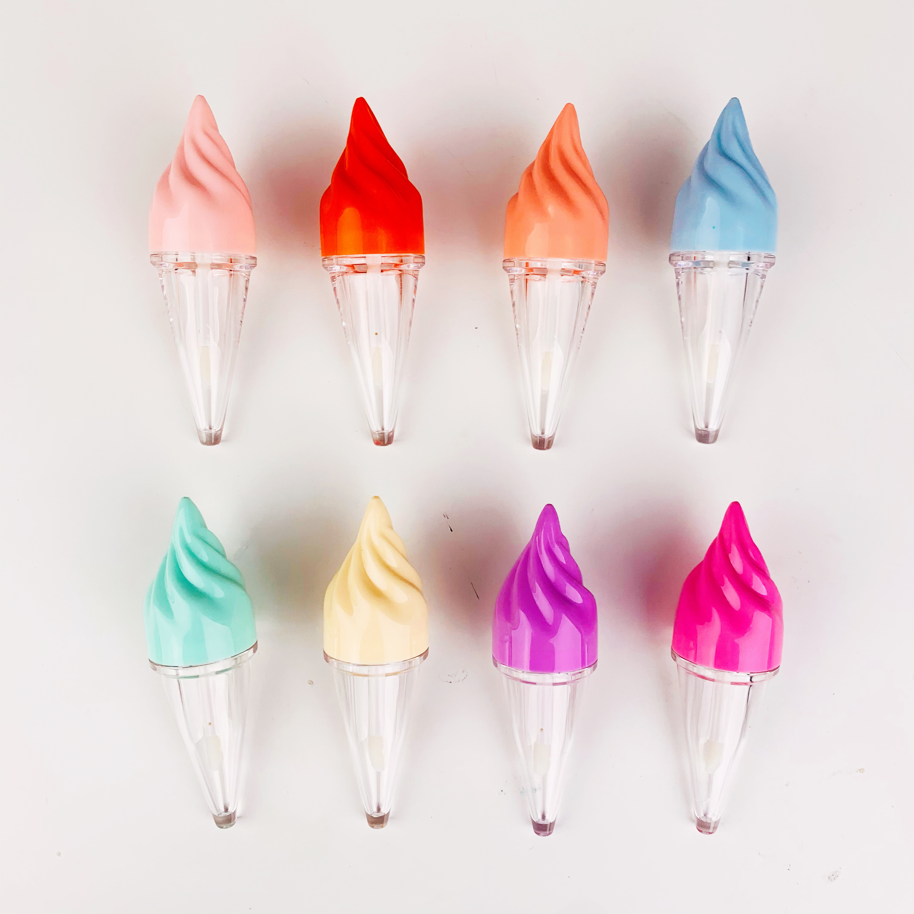 Лидер продаж 2021, прозрачный блеск для губ для мороженого, пустая туба, изготовленная на заказ туба для блеска для губ для мороженого, поставщик oem