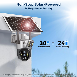 4MP 2K çift Lens kablosuz IP güvenlik kamerası 3.5 inç açık güneş enerjili akıllı Alarm düşük güç PTZ kamera bellek/SD kart veri - Product Image 6