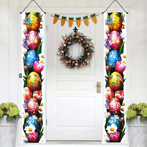 Bannière suspendue créative en polyester pour la décoration de la pièce, motif Joyeuses Pâques - Product Image 3
