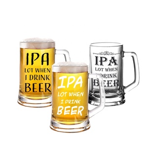 Taza de cristal de cerveza de gran oferta <span class=keywords><strong>sudamericana</strong></span> de fábrica, 13oz, 15oz, tazas de cristal de Base pesada con asa para <span class=keywords><strong>el</strong></span> hogar, Bar, fiesta, boda - Product Image 5